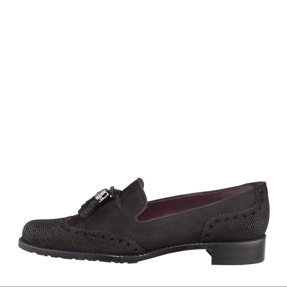 Stuart Weitzman black suede GUYTHING loafer 8.5 - Picture 4 of 7